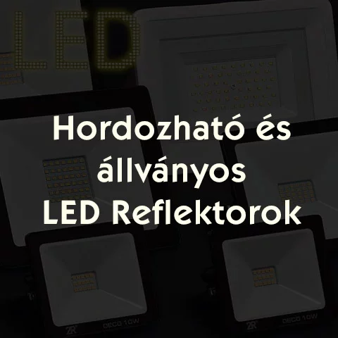 Hordozható, akkumulátoros és állványos LED Reflektorok