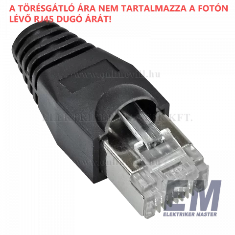 Törésgátló RJ45 fekete védőkupak moduláris dugóhoz 05230FK
