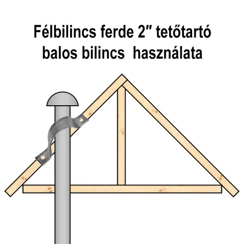 Félbilincs ferde 2" tetőtartó balos bilincs TFBb Felbil-2B-RR