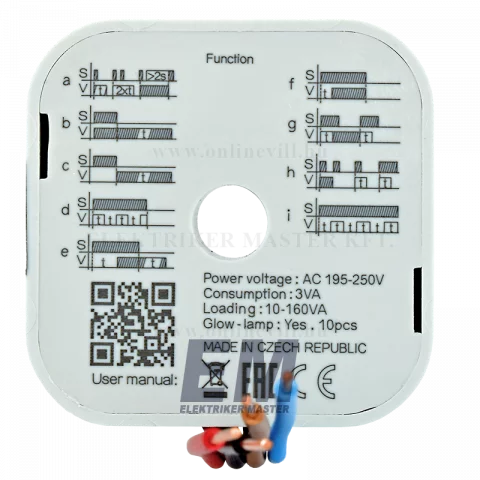 Elko SMR-H multifunkciós relé 230VAC kapcsoló alá építhető 10 funkciós relé