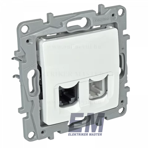 Legrand Niloé RJ45 Cat5e UTP + RJ11 telefon aljzat fehér 764570