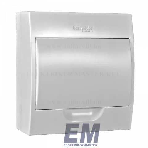 Lakáselosztó falon kívüli 8 modulos elosztó szekrény fehér ajtóval Schneider Easy9 EZ9E108P2S