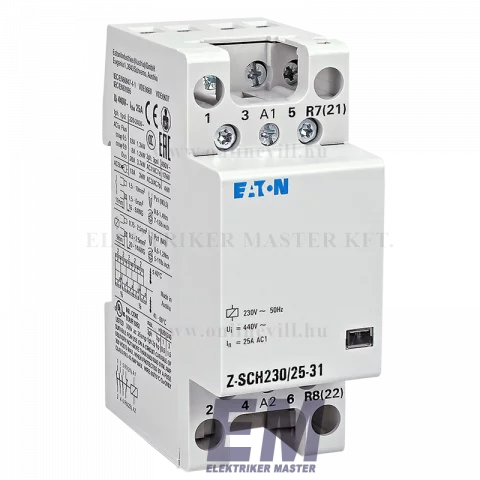 Eaton Z-SCH230/25-31 Installációs kontaktor, 3z+1ny, 25A (AC1), 230V AC