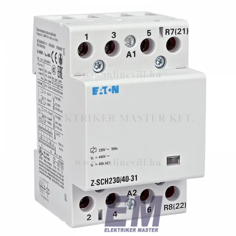 Eaton Z-SCH230/40-31 Installációs kontaktor, 3z+1ny, 40A (AC1), 230V AC