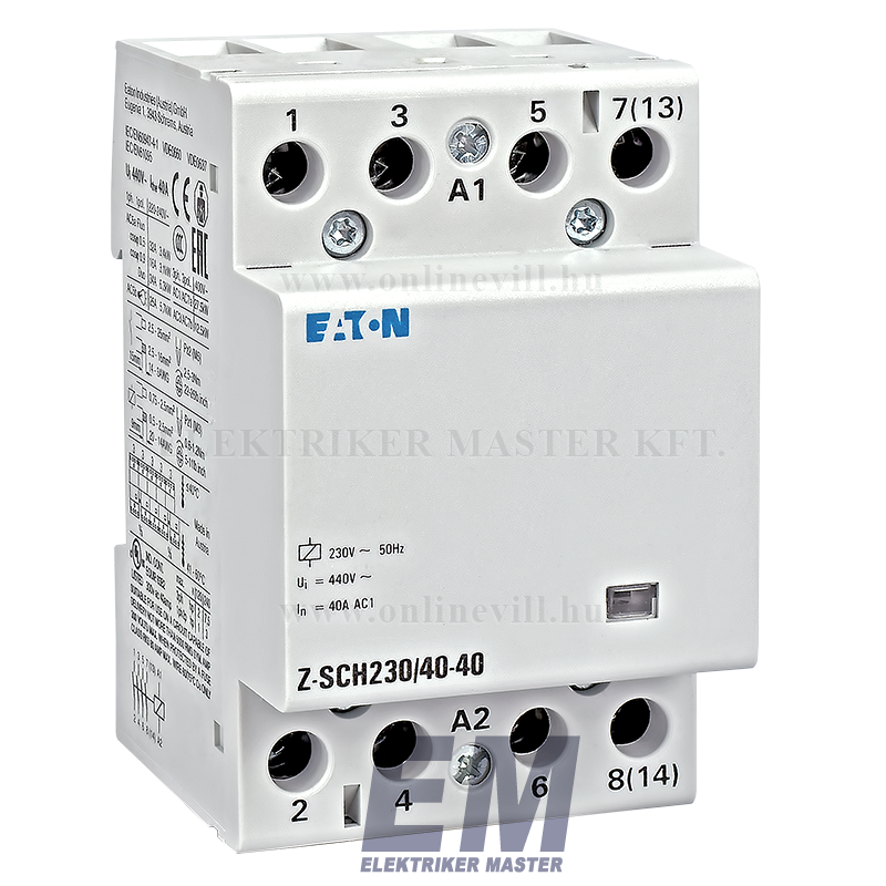 Eaton Z-SCH230/40-40 Installációs kontaktor, 4z, 40A (AC1), 230V AC