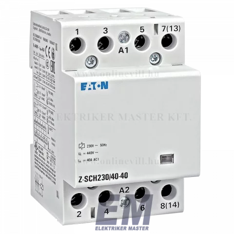 Eaton Z-SCH230/40-40 Installációs kontaktor, 4z, 40A (AC1), 230V AC