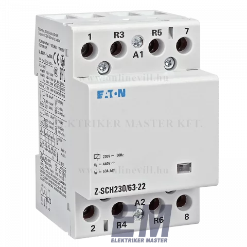 Eaton Z-SCH230/63-22 Installációs kontaktor, 2z+2ny, 63A (AC1), 230V AC