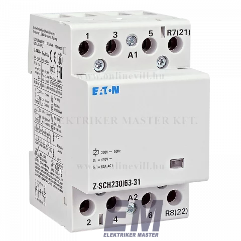 Eaton Z-SCH230/63-31 Installációs kontaktor, 3z+1ny, 63A (AC1), 230V AC