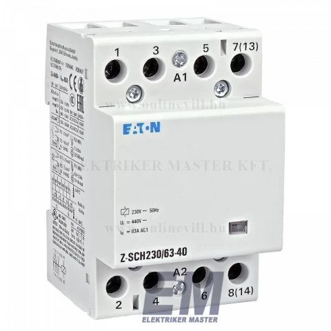 Eaton Z-SCH230/63-40 Installációs kontaktor, 4z, 63A (AC1), 230V AC