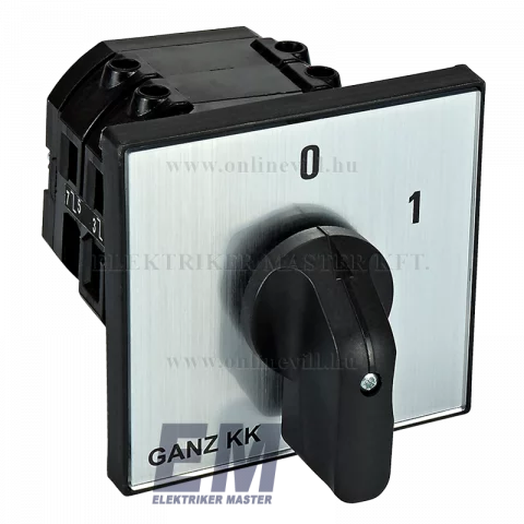 GANZ KK-2-40-6002 kapcsoló 3P 40A előlapra szerelhető 0-1 állású BE-KI kapcsoló