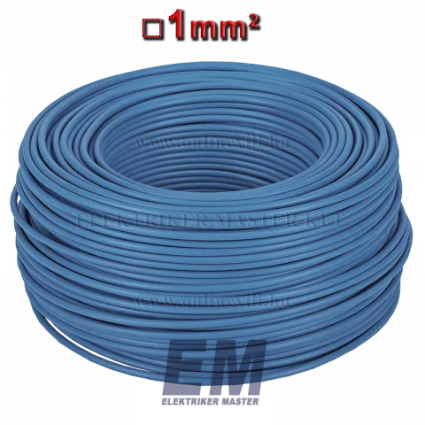 MCU 1 vezeték (H05V-U) tömör réz kábel elektromos villanyvezeték kék (200m)