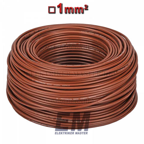 MCU 1 vezeték (H05V-U) tömör réz kábel elektromos villanyvezeték barna (200m)