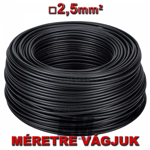 MCU 2,5 vezeték (H07V-U) tömör réz kábel elektromos villanyvezeték fekete