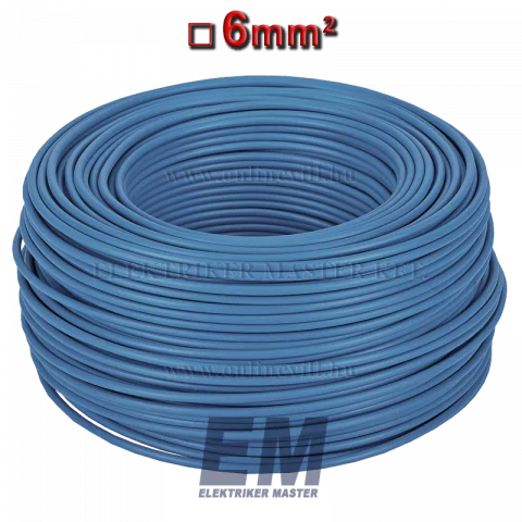 MCU 6 vezeték (H07V-U) tömör réz kábel kék (100m)