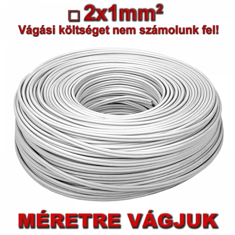 MZSL 2x1 kábel (H03VH-H) sodrott réz vezeték fehér (100m)
