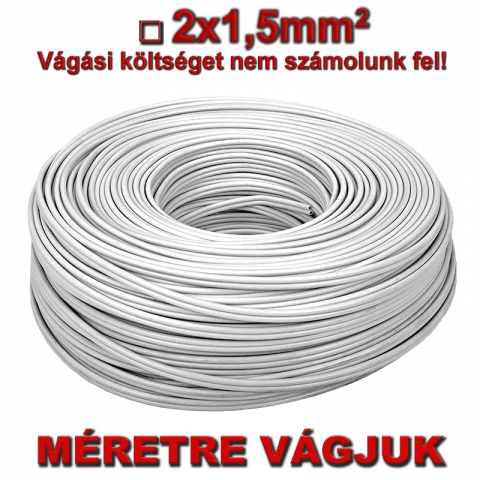 MZSL 2x1,5 kábel (H03VH-H) sodrott réz vezeték fehér (100m)