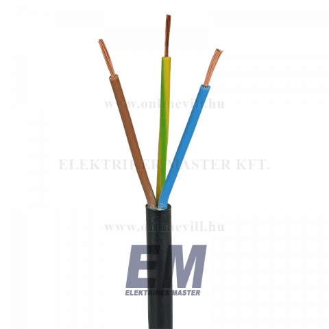 MT FEKETE 2x0,75 kábel (H05VV-F) MTK sodrott réz vezeték