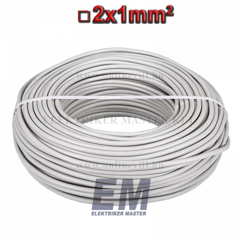 MT 2x1 kábel (H05VV-F) MTK sodrott réz vezeték fehér