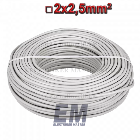 MT 2x2,5 kábel (H05VV-F) MTK sodrott réz vezeték fehér (100m)