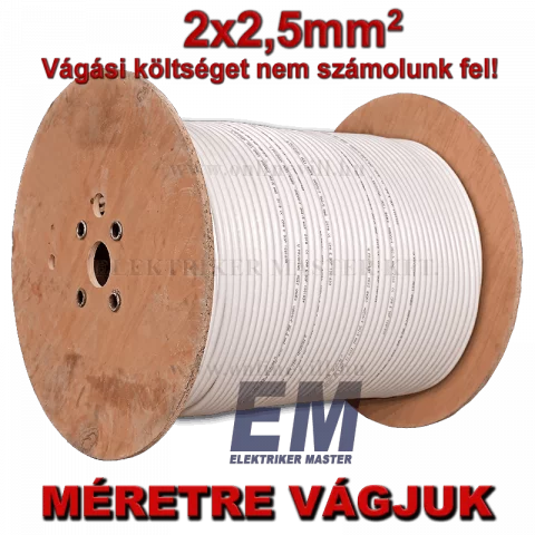 MT 2x2,5mm2 kábel (H05VV-F) MTK sodrott réz vezeték fehér (Dobon)