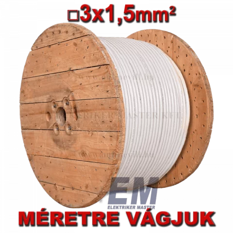 MT 3x1,5 kábel (H05VV-F) MTK sodrott réz vezeték fehér (Dobon)