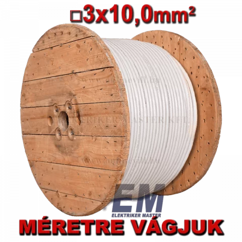 MT 3x10 kábel (H05VV-F) MTK sodrott réz vezeték fehér (Dobon)