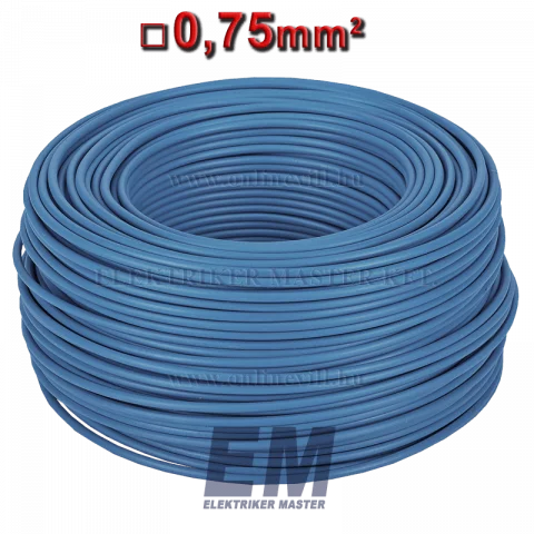 MKH 0,75 vezeték (H05V-K) sodrott réz kábel kék (200m)