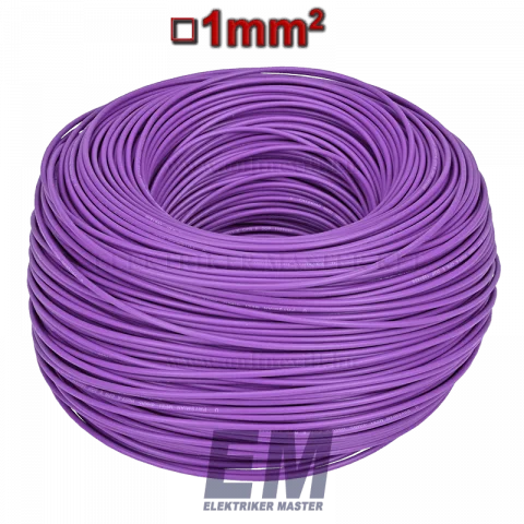 MKH 1 vezeték (H05V-K) sodrott réz kábel lila (200m)
