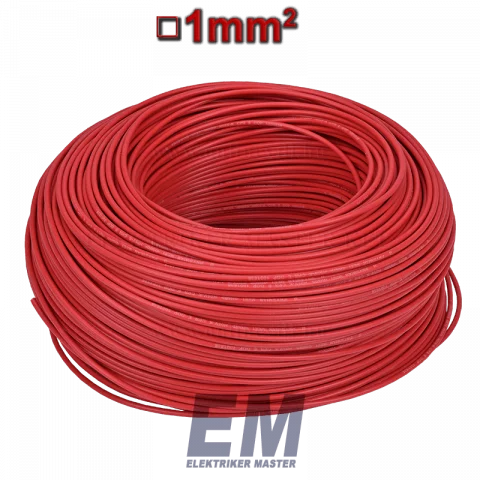 MKH 1 vezeték (H05V-K) sodrott réz kábel piros (200m)
