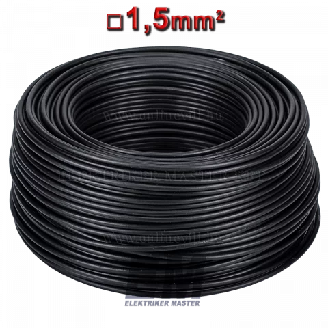 MKH 1,5 vezeték (H07V-K) sodrott réz kábel fekete (100m)