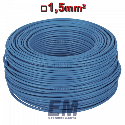 MKH 1,5 vezeték (H07V-K) sodrott réz kábel kék (100m)