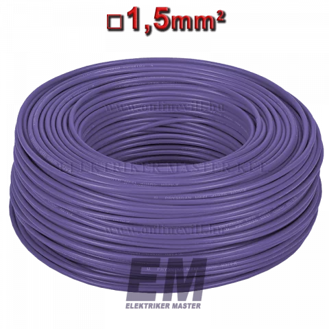 MKH 1,5 vezeték (H07V-K) sodrott réz kábel lila