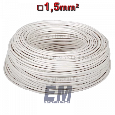 MKH 1,5 vezeték (H07V-K) sodrott réz kábel fehér (100m)