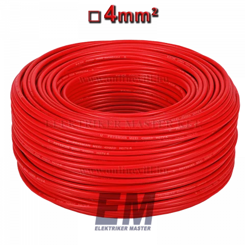 MKH 4 vezeték (H07V-K) sodrott réz kábel piros