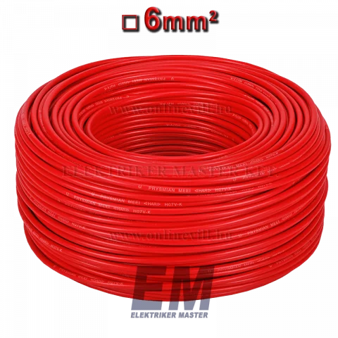 MKH 6 vezeték (H07V-K) sodrott réz kábel piros