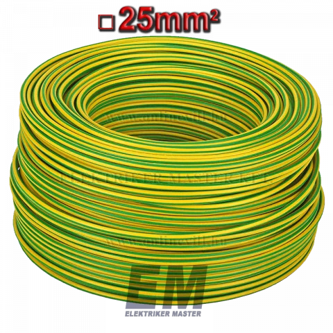 MKH 25 vezeték (H07V-K) sodrott réz kábel zöld/sárga