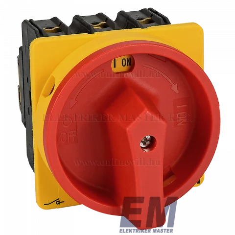 Eaton Beépíthető Tűzeseti főkapcsoló 3P 63A VÉSZ-KI Előlapra építhető kapcsoló P3-63/EA/SVB 031607