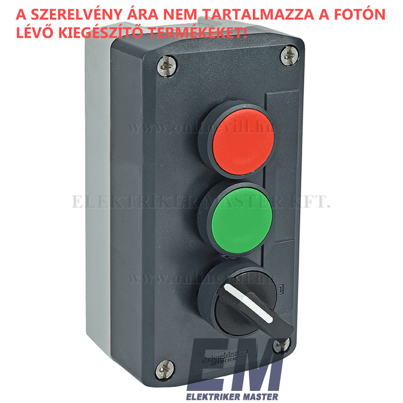 Schneider Nyomógomb tokozat üres 3 lyukú Harmony XALD03