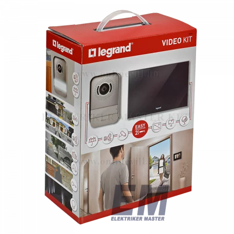Legrand 2 vezetékes színes videó kaputelefon szett, 1 v. 2 lakásos, 7"-os tükör hatású beltéri egysé