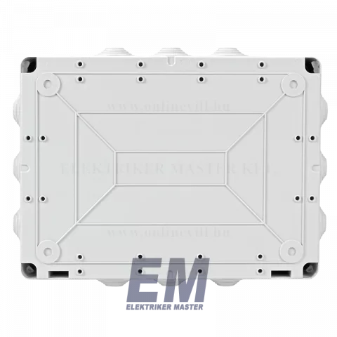 Kötődoboz falon kívüli 300x220x120 mm IP55 vízmentes gumis bevezetővel Elettrocanali EC400C8