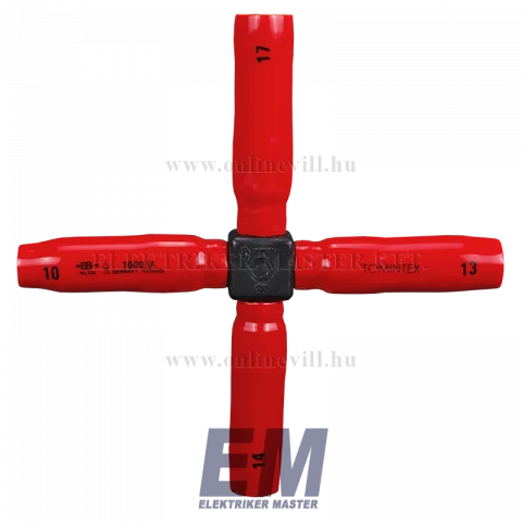 Keresztkulcs szigetelt 10x13x14x17 mm 220x220 mm 1000V EB