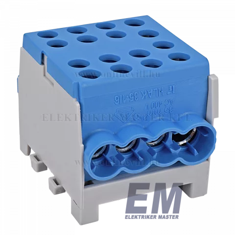 Fővezetéki leágazó sorkapocs 35 mm2 Kék sínre szerelhető Pollmann HLAK 35-1/6 (2080184)