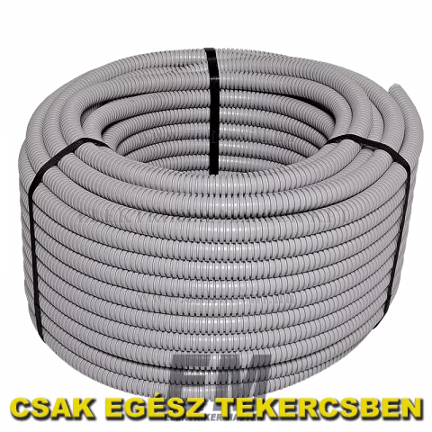 Gégecső 20 mm flexibilis védőcső villanyvezeték cső műanyag szürke 50m (Elettrocanali)