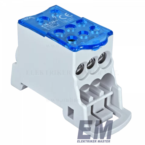 Elosztó blokk 1x35mm2 1x16mm2 6x16mm2 szürke sínre szerelhető Kanlux KTB-125-1 (23335)