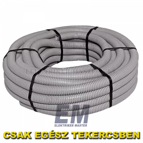 Gégecső 32 mm flexibilis védőcső villanyvezeték cső műanyag szürke 25m (Elettrocanali)