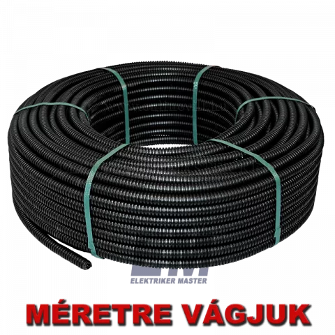 Lépésálló gégecső 16 mm flexibilis védőcső villanyvezeték cső műanyag fekete 100m (Elettrocanali)