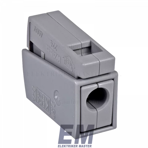 WAGO Csillárkapocs (0.5-2.5mm2 be = 1 tömör, ki = 1 hajlékony) 24A szürke 224-101, 100db/doboz