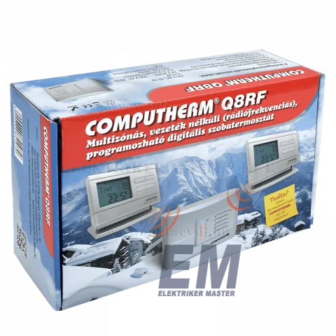 COMPUTHERM Q8RF digitális szobatermosztát multizónás vezeték nélküli (rádiófrekvenciás)