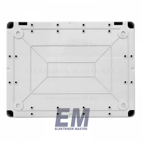 Kötődoboz falon kívüli 300x220x120mm IP56 vízmentes sima oldalú átlátszó fedél Elettrocanali EC420C8