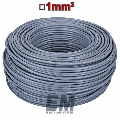 MCU 1 vezeték (H05V-U) tömör réz kábel szürke (200m)